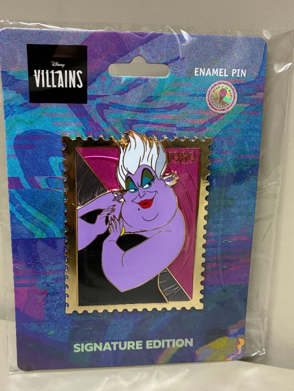 Little Mermaid Ursula Pink A La Mode (PALM) Disney Royal Stamp Pin LE 400